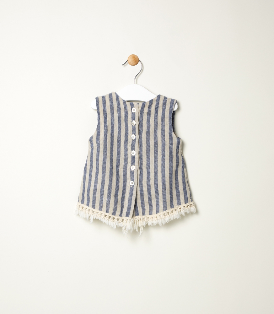 ÇİZGİLİ KETEN ÜST